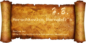 Herschkovics Barnabás névjegykártya